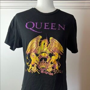 Official Queen Band Tee with Purple and Gold Crest